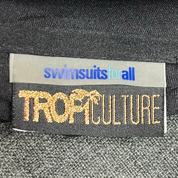 Swimsuits For All Tropiculture Bikini Top Women 22 Black Gray Abstract Underwire - Picture 7 of 9